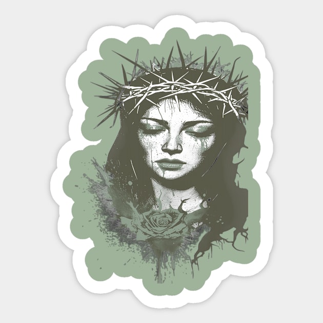 Grayscale Artistic Composition Featuring a Crown Sticker by animegirlnft